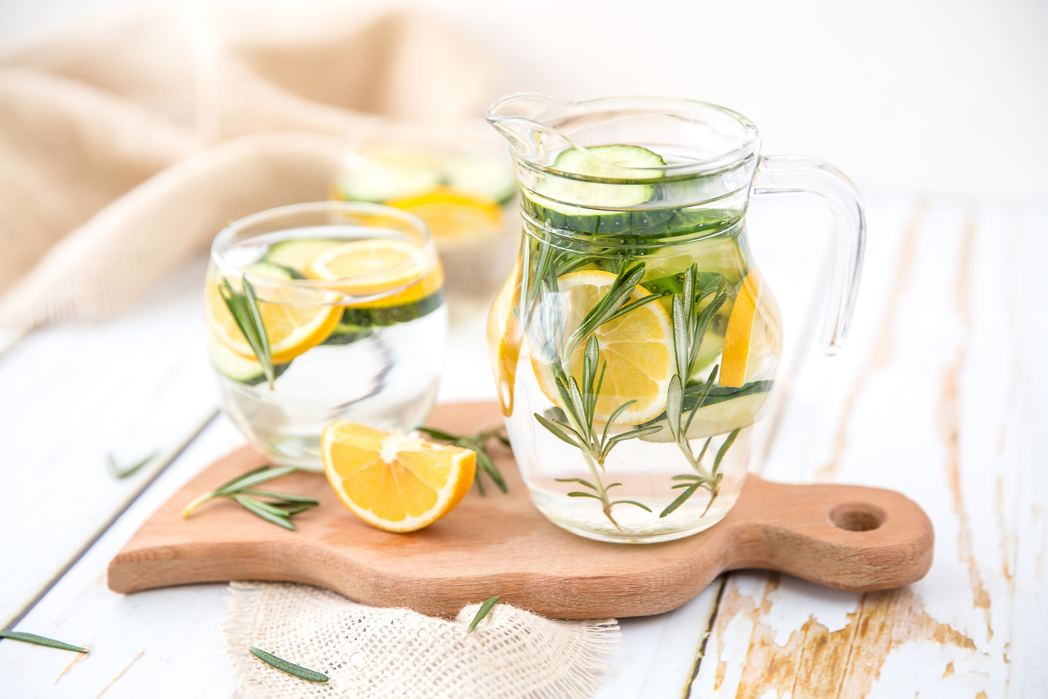 Lemon Cucumber and Rosemary Detox Water